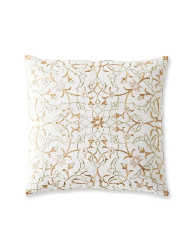 Aleksi Gold Embroidered Pillow 22"