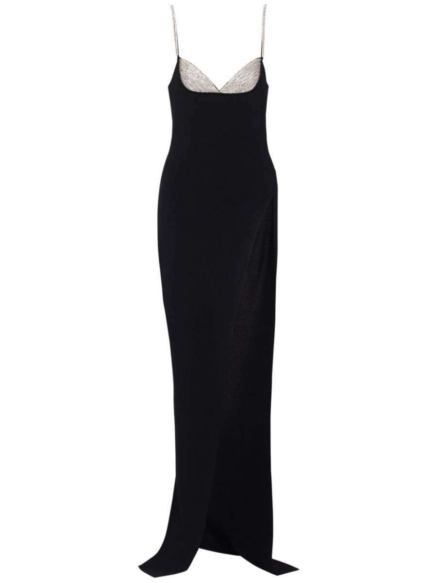 crystal-embellished knitted gown