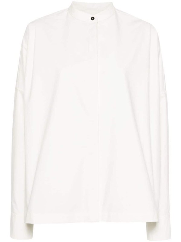 band-collar cotton shirt
