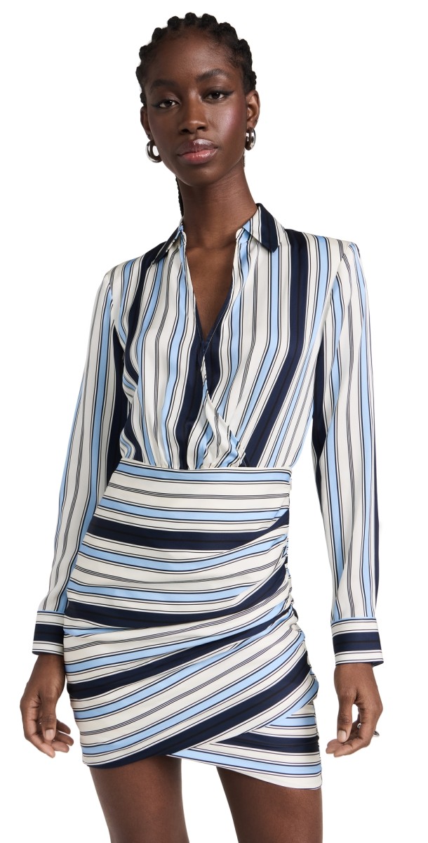 Veronica Beard Arceli Dress Prt Off Wht/Blue