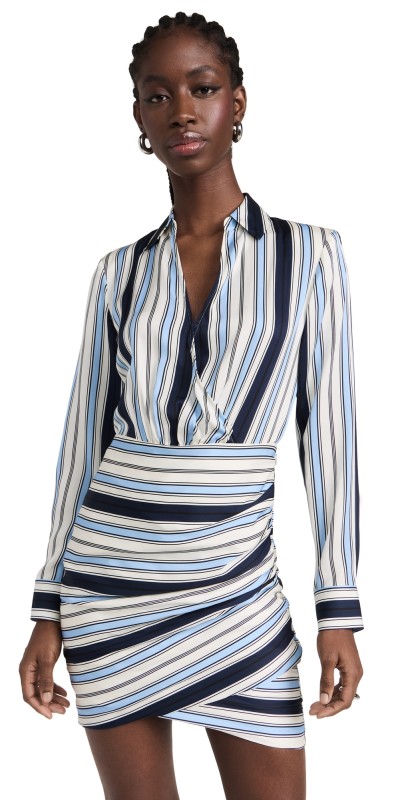 Veronica Beard Arceli Dress Prt Off Wht/Blue