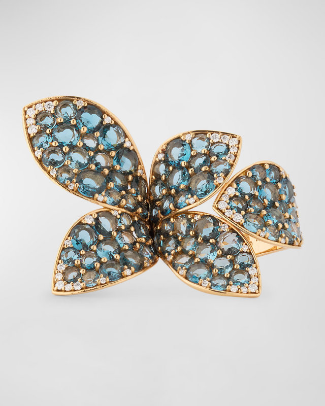 18k Rose Gold London Blue Topaz=8.56