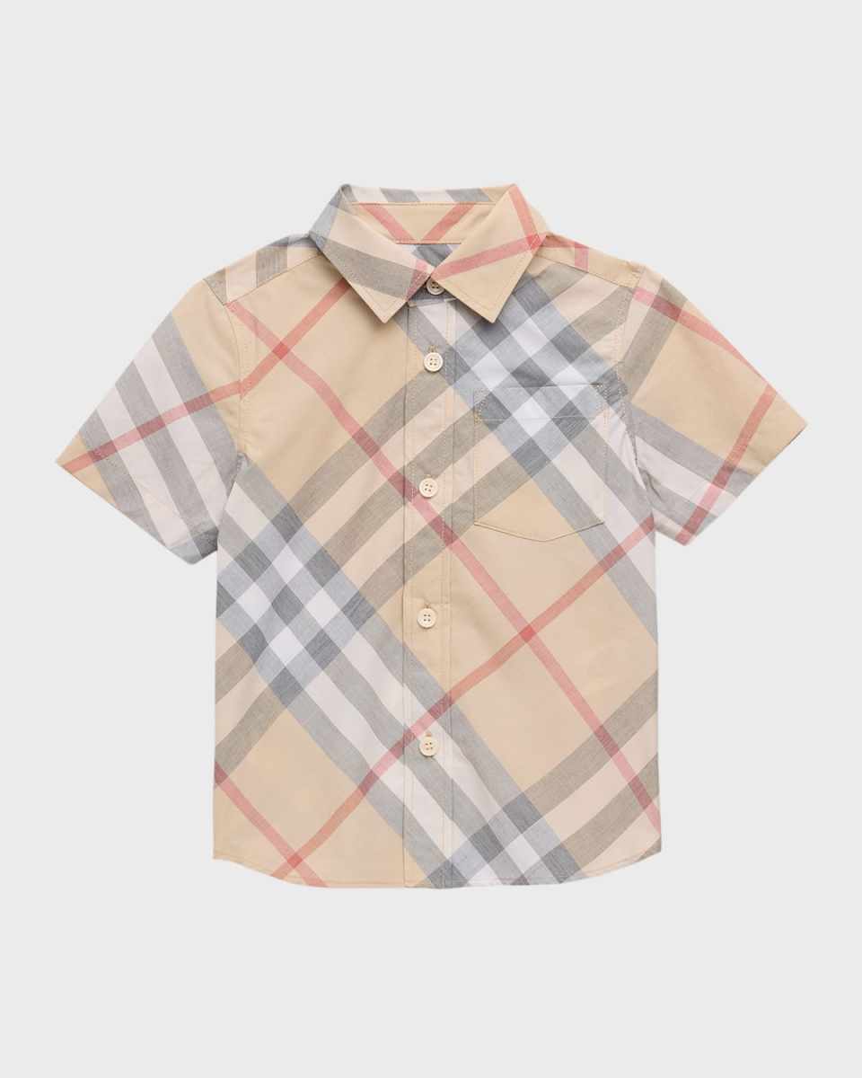 Boy's Owen Check-Print Button Down Shirt, Size 6M-2