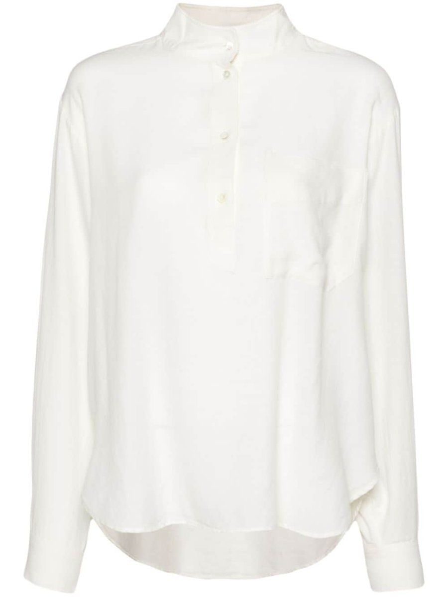band-collar blouse