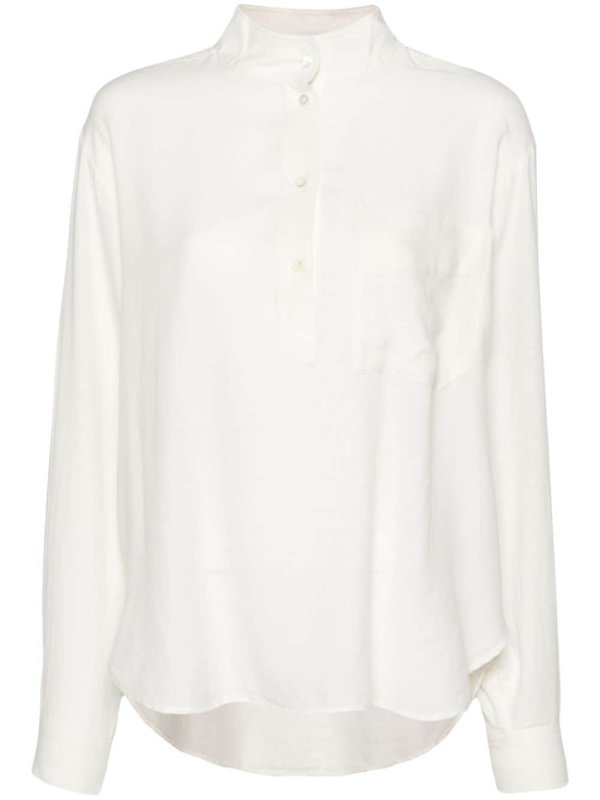 band-collar blouse