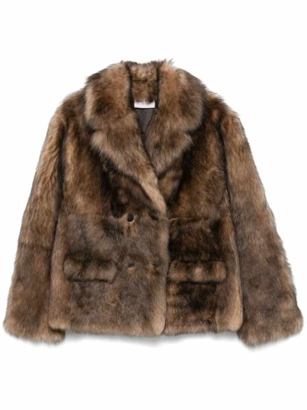 double-breasted shearling coat