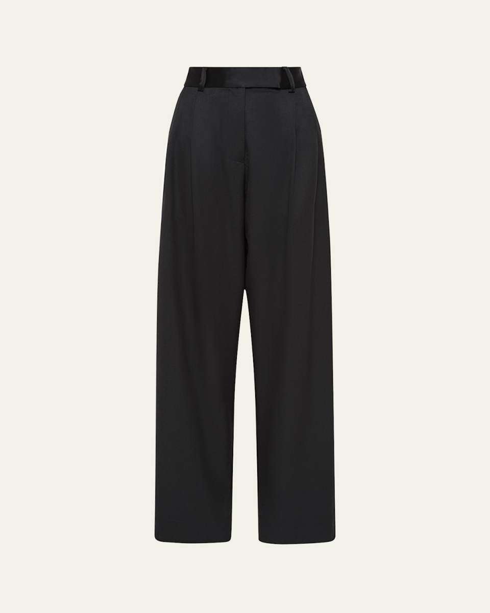 Classico Pleated Straight-Leg Tux Trousers