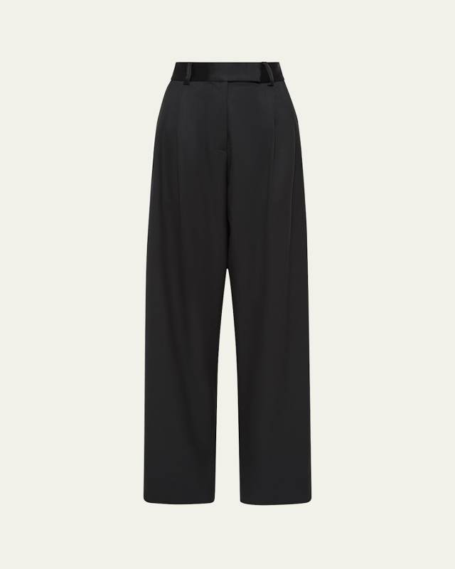 Classico Pleated Straight-Leg Tux Trousers