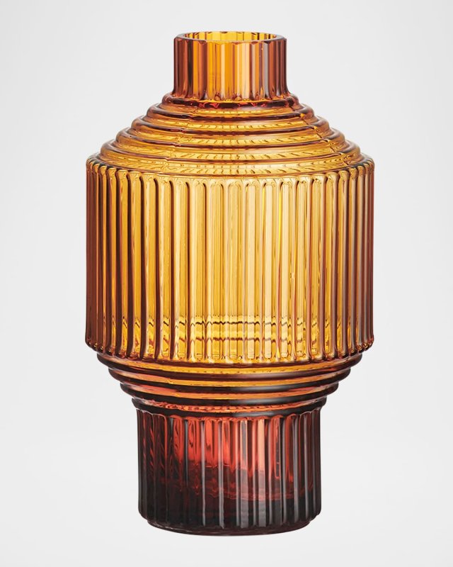Dark Amber Pavilion Vase