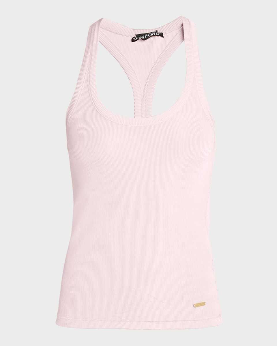 Lustrous Micro Rib Jersey Racerback Tank Top