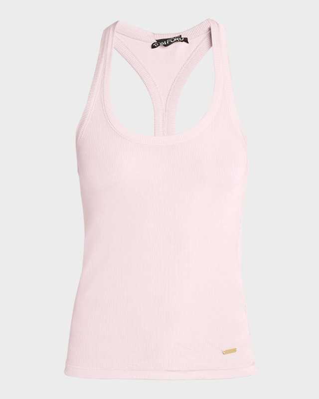 Lustrous Micro Rib Jersey Racerback Tank Top