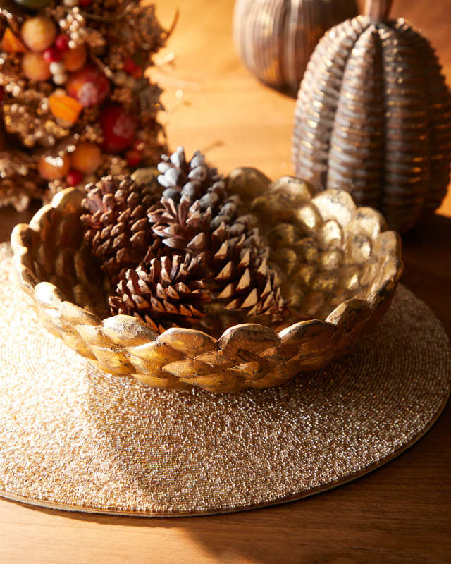 Pinecone Bowl with Gold Leaf Finish