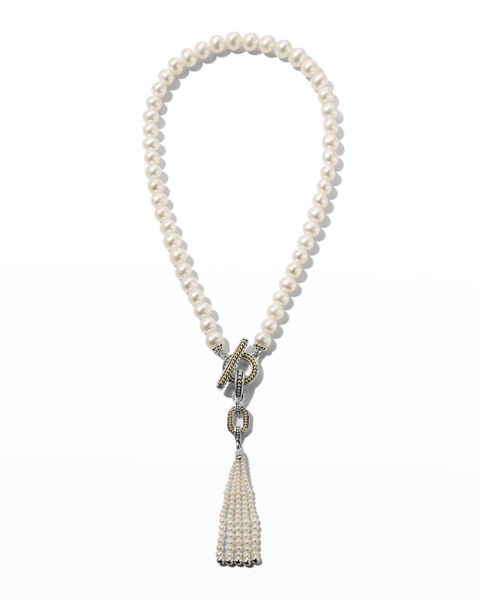 Luna Pearl Tassel Pendant Necklace