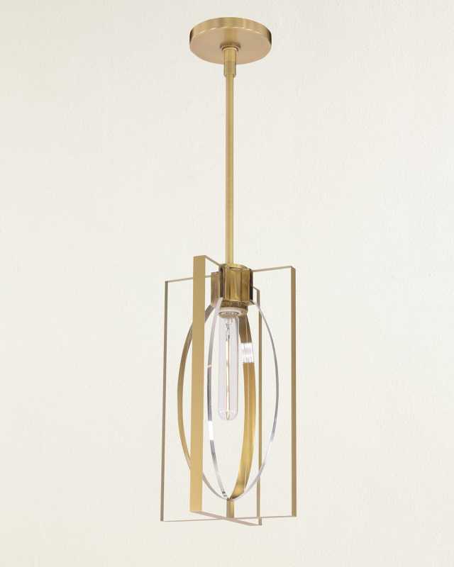Genesis Single-Light Antique Brass Pendant
