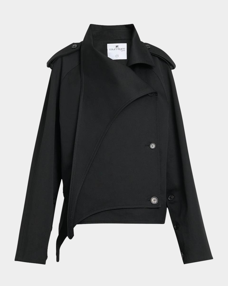 Oblique Short Trench Coat