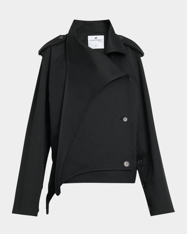 Oblique Short Trench Coat