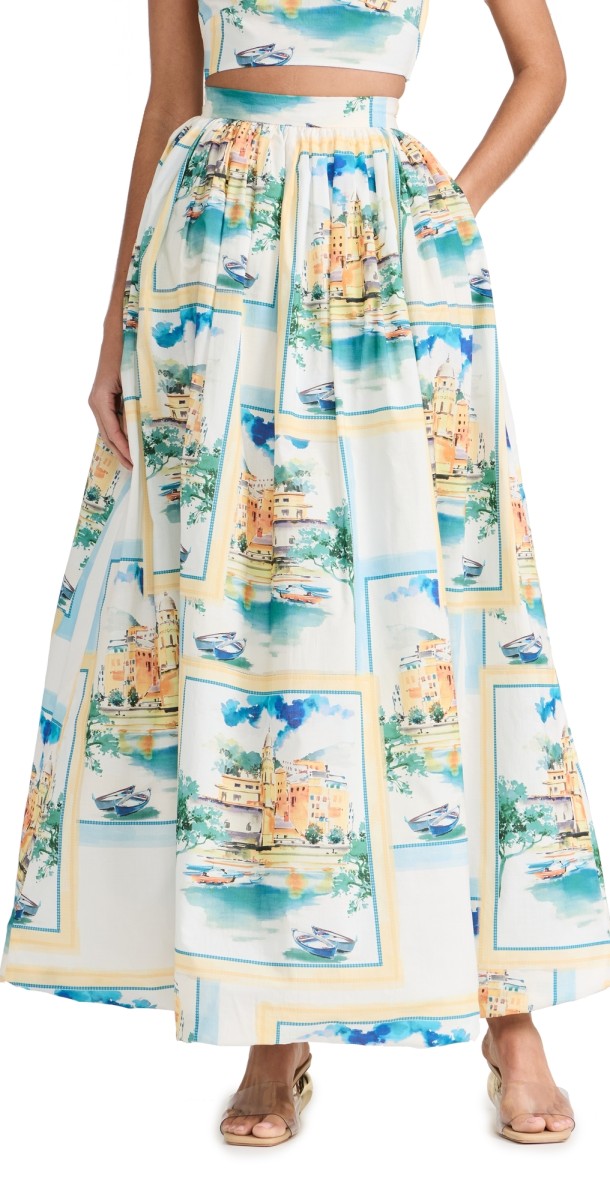 Dur Doux Palace Regattas Maxikirt Yellow, Blue
