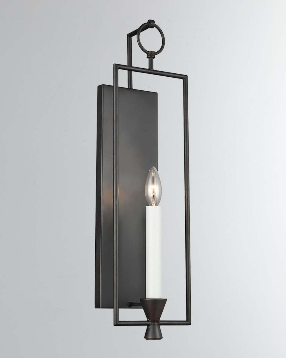 1 - Light Wall Sconce Keystone Aged Iron By Chapman & Myers