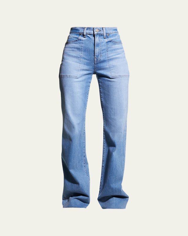 Crosbie Wide-Leg Jeans with Pocket Details