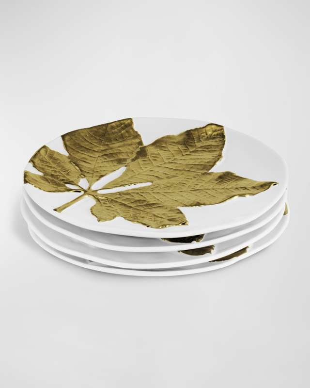 Chestnut Leaf Salad Plate, Set of 4