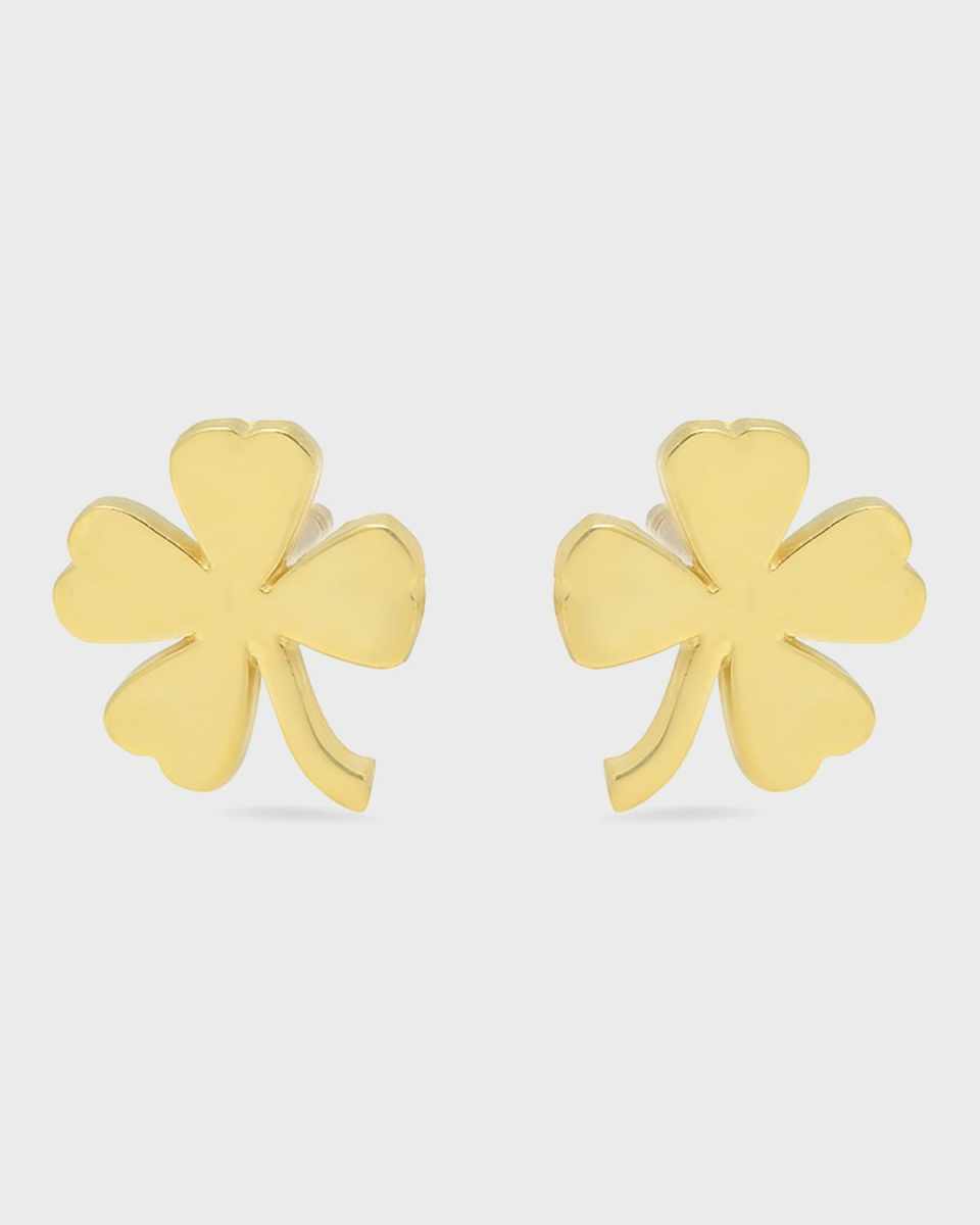 18k Mini Four-Leaf Clover Stud Earrings