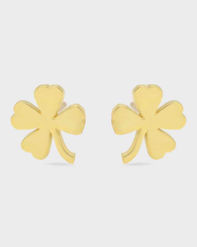 18k Mini Four-Leaf Clover Stud Earrings
