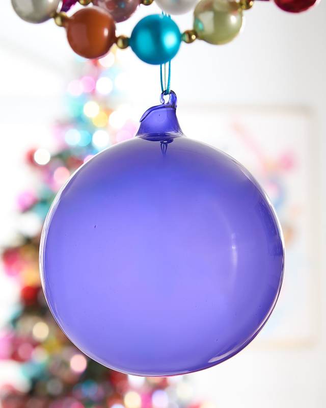 Bubblegum Glass Ball Ornament, Light Violet