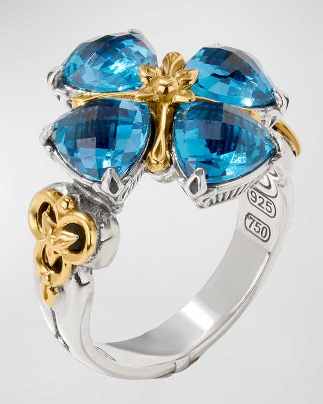 18k Gold Blue Spinel Ring