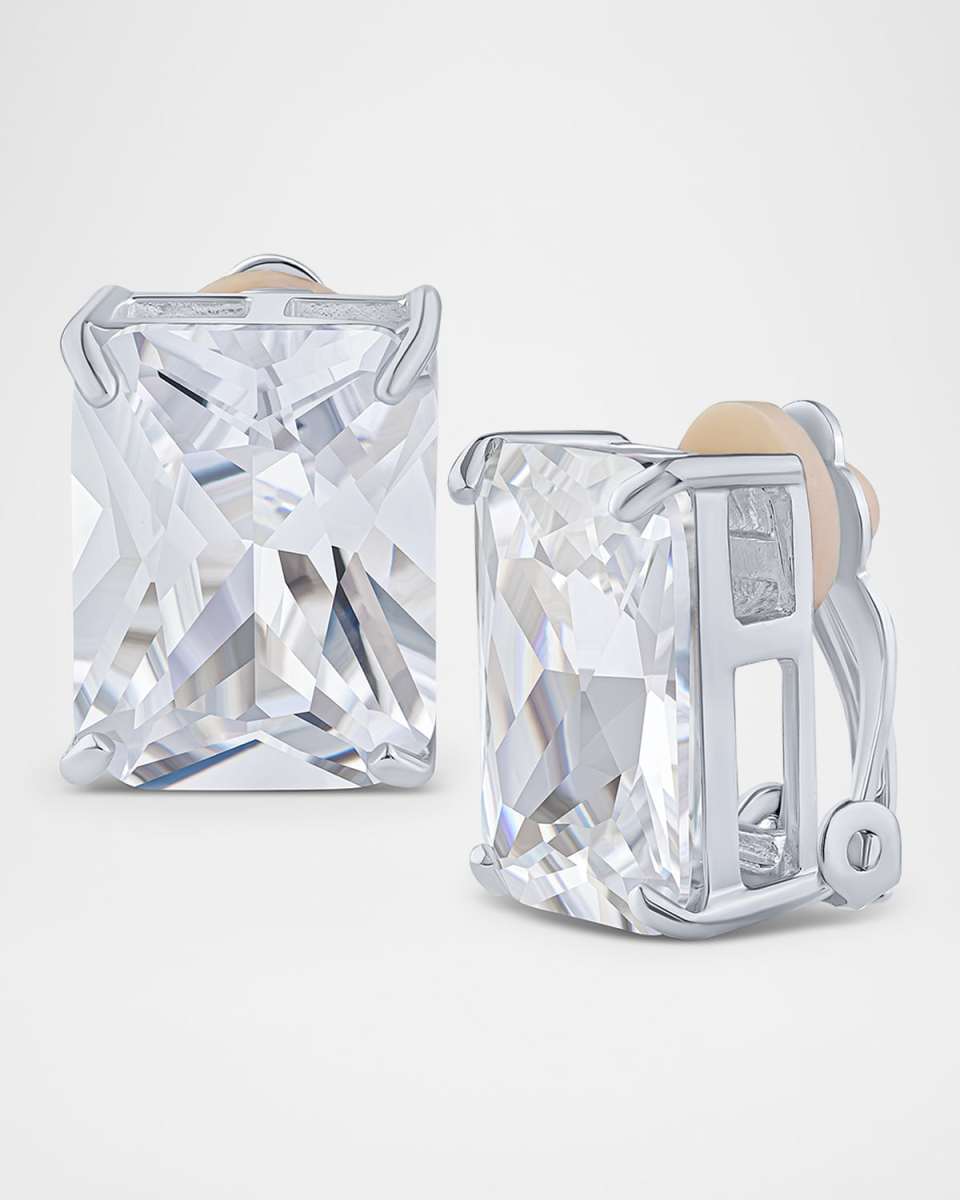 Emerald Cubic Zirconia Clip-On Earrings