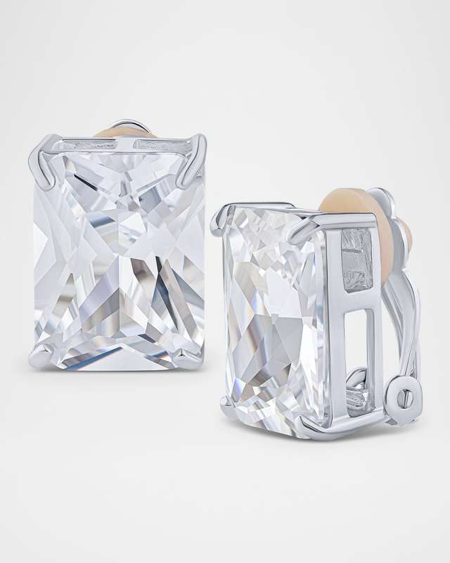 Emerald Cubic Zirconia Clip-On Earrings