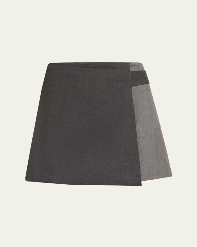 Toni Asymmetric Pleated Mini Skirt