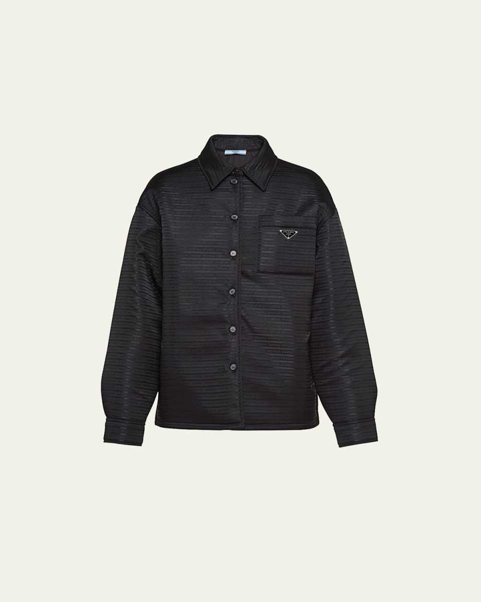 Recycled Nylon Logo-Print Padded Shirt