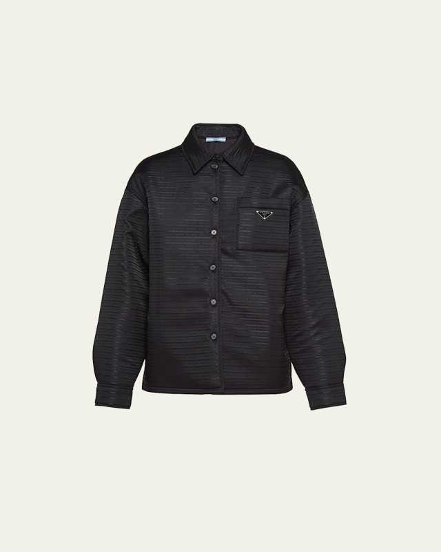 Recycled Nylon Logo-Print Padded Shirt