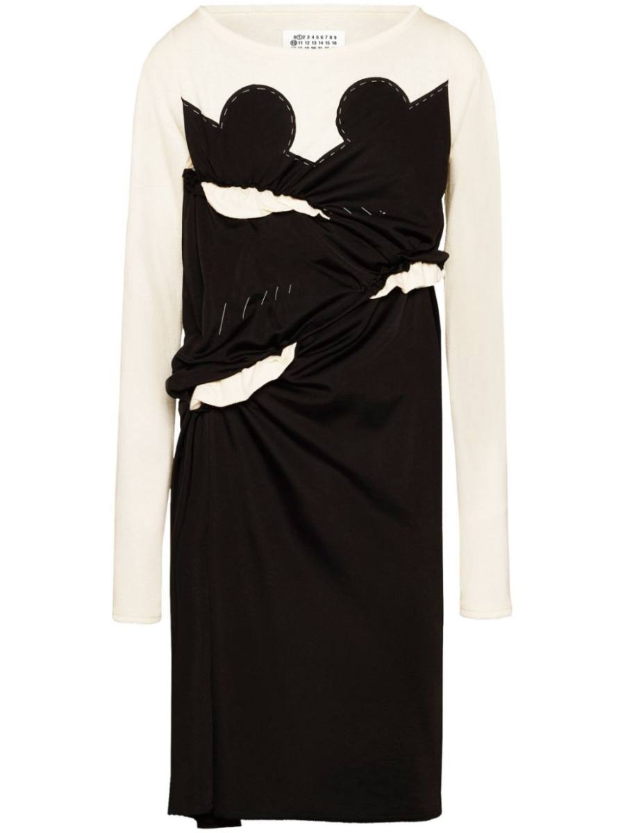Spliced-jersey midi dress