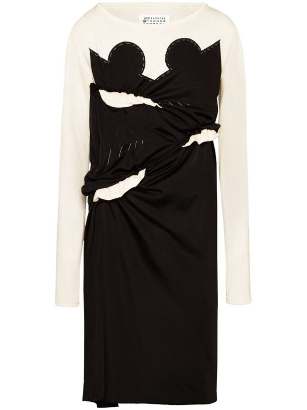Spliced-jersey midi dress