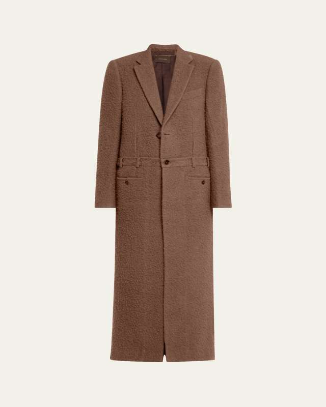 Long Removable Wool Suit Coat