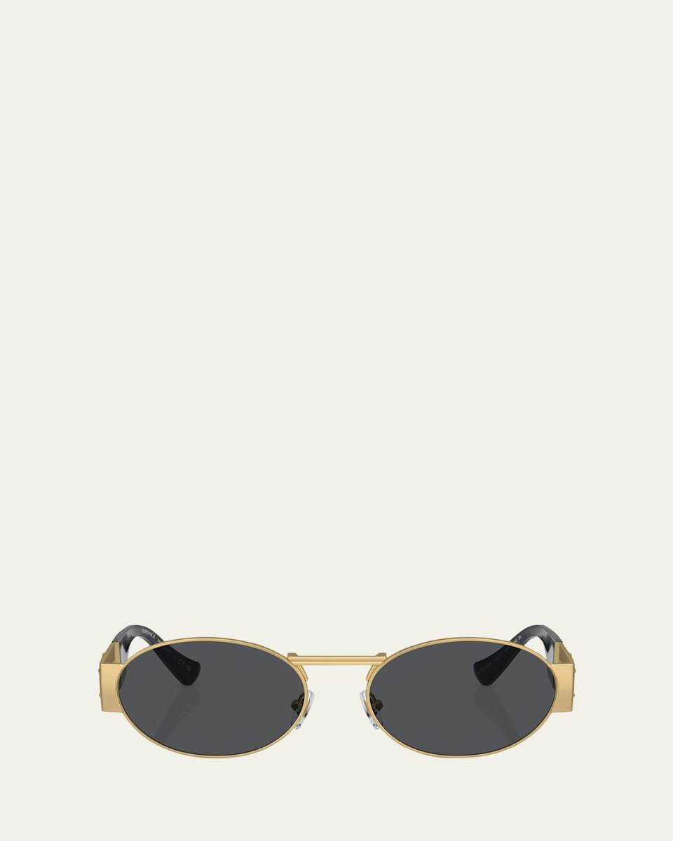 Medusa Deco Steel & Acetate Oval Sunglasses