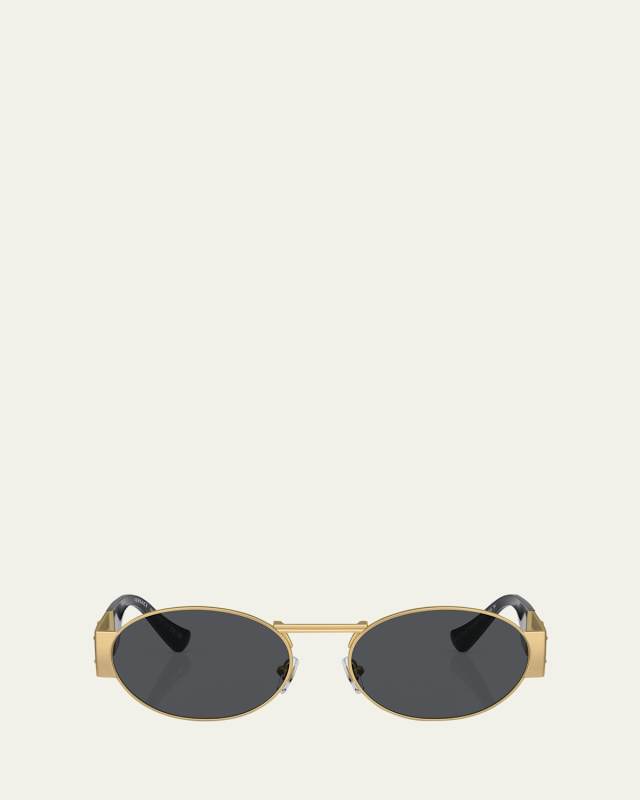 Medusa Deco Steel & Acetate Oval Sunglasses