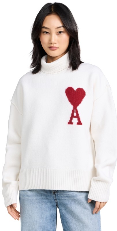AMI Red ADC Sweater Off-white/Red