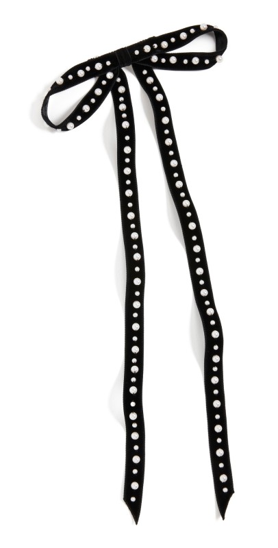 Jennifer Behr Annalee Bow Barrette Black/Pearl