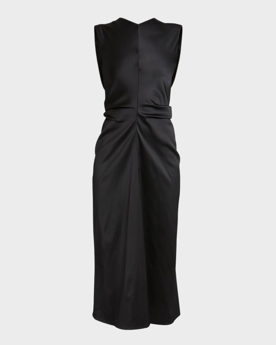 Ella Matte Satin Ruched Dress