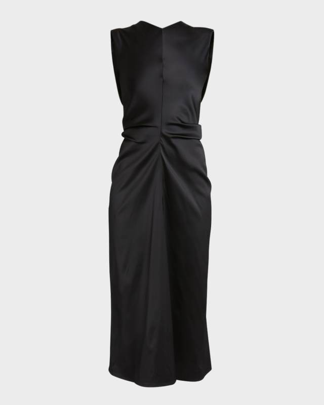 Ella Matte Satin Ruched Dress