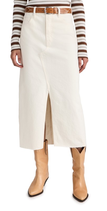 FRAME The Midaxi Skirt Ecru