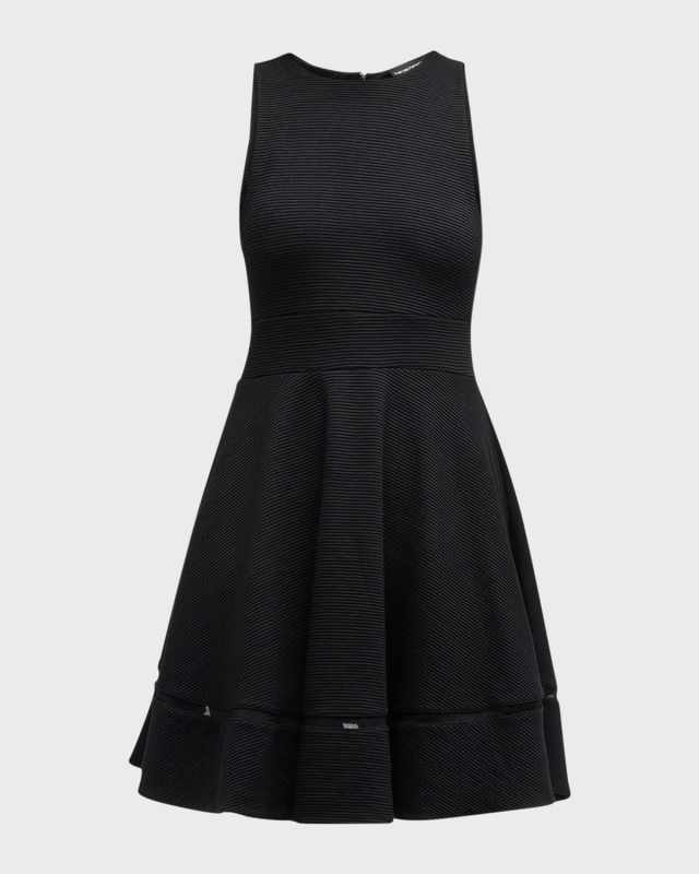 Fit-&-Flare Ottoman Jersey Mini Dress