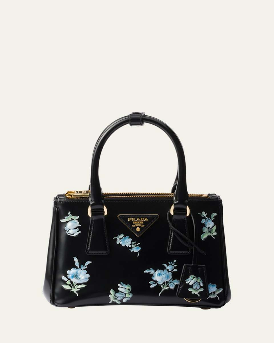 Galleria Floral Leather Top-Handle Bag