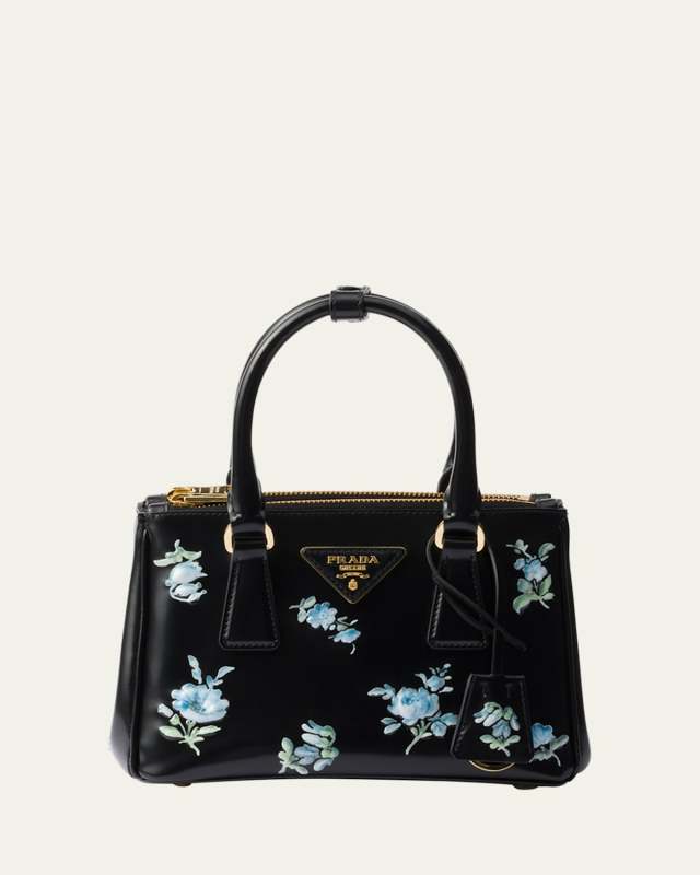 Galleria Floral Leather Top-Handle Bag
