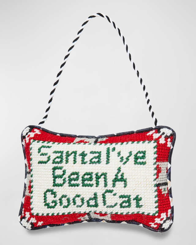 Needlepoint Cat Lover Ornament