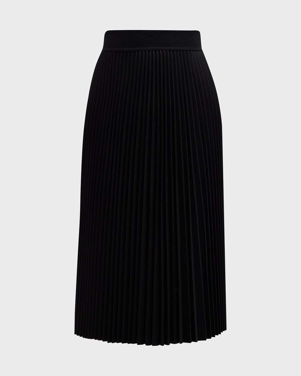 Pleated Flannel Combo Midi Skirt