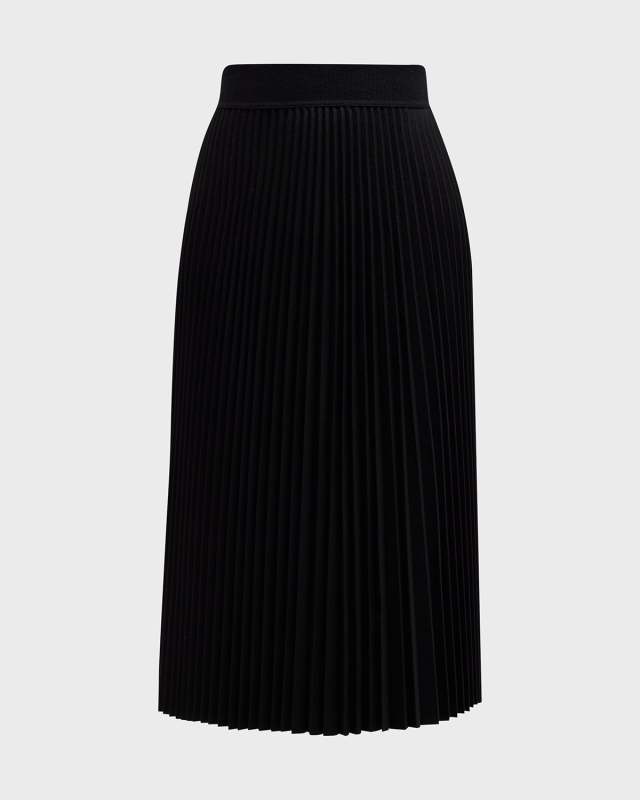 Pleated Flannel Combo Midi Skirt