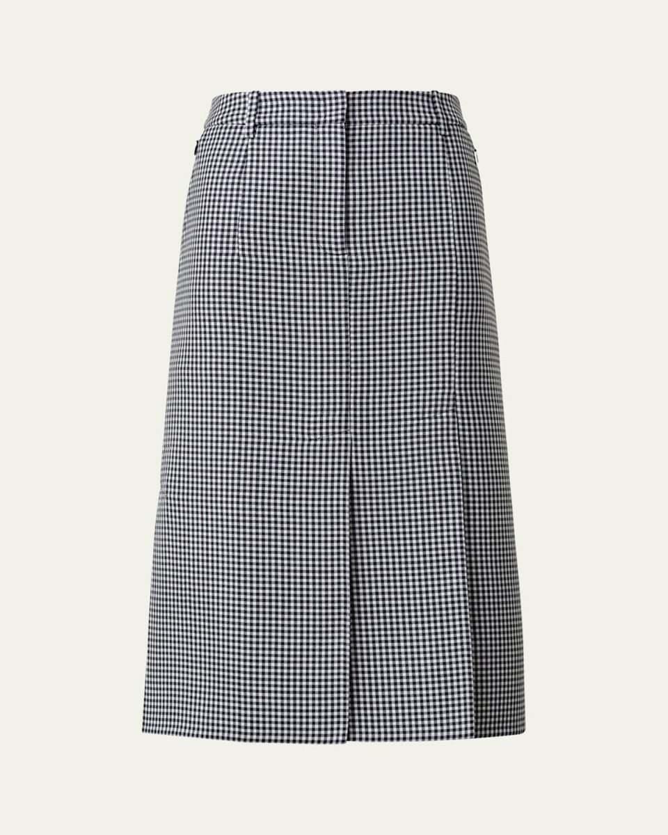 Vichy Wool Midi Skirt